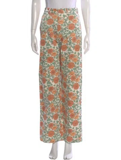 Pre-owned Rolla's Printed Wide Leg Pants In Multi