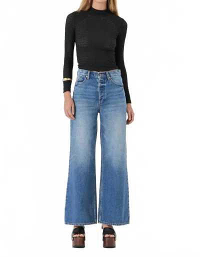 Rolla's Relaxed Sailor Long Cinch Swoon Jeans In Silverlake In Blue