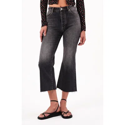 Rolla's Classic Flare Crop Jeans In Vintage Black