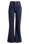 Rolla's East Coast Ava High Waist Flare Leg Jeans In Rinse Denim