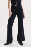 Rolla's East Coast Corduroy Flare Leg Pants In Navy