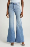 Rolla's East Coast Organic Cotton Blend Flare Leg Jeans In Mid Vintage Blue