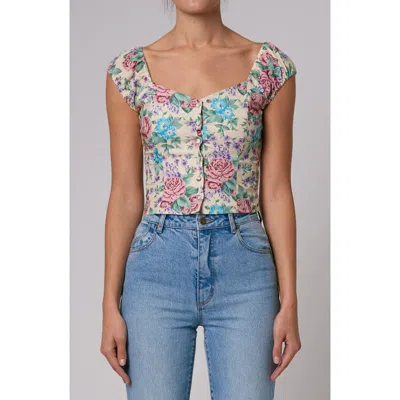 Rolla's Emmy Rosette Bustier Top In Buttercream
