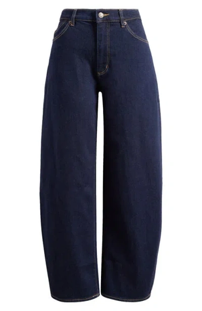 Rolla's Gigi Ankle Barrel Leg Jeans In Rinse Denim