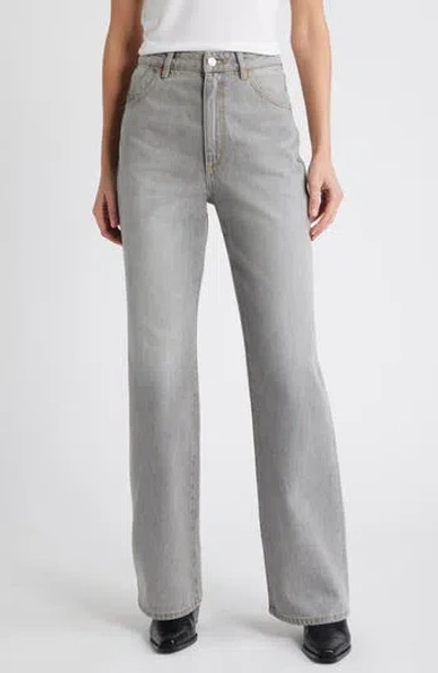Rolla's Heidi High Waist Nonstretch Straight Leg Jeans In Stone Grey