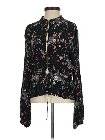 Pre-owned Rolla's Long Sleeve Blouse In Black