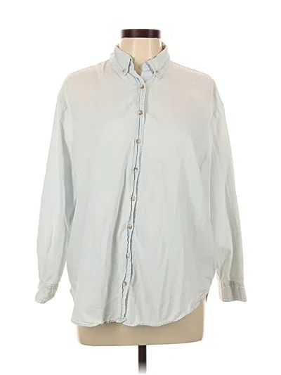 Pre-owned Rolla's Long Sleeve Button Down Shirt In Blue