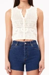 Rolla's Maisie Openwork Sleeveless Cardigan In Brown