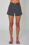 Rolla's Mirage High Waist Cutoff Denim Shorts In Stoned Black