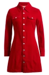 Rolla's Morgan Velvet Shirtdress In Ruby