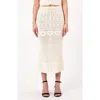 Rolla's Open Stitch Stretch Cotton Blend Skirt In Biscuit