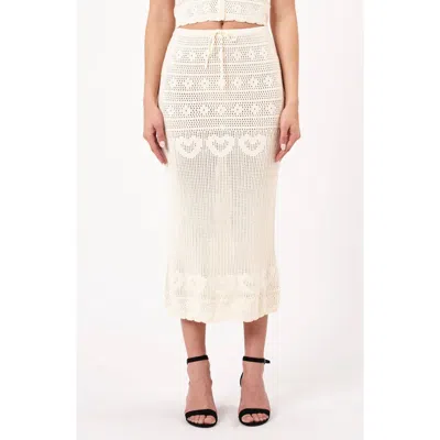 Rolla's Open Stitch Stretch Cotton Blend Skirt In Biscuit