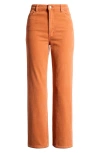 Rolla's East Coast Rusty Rose Corduroy High Rise Flare Pants In Rust