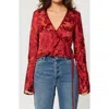 Rolla's Rodeo Blouse Burnout In Ruby