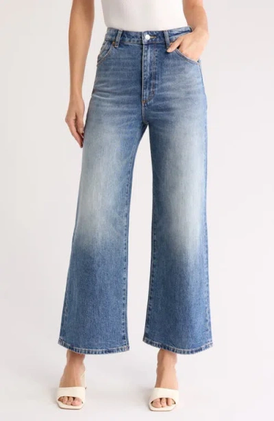 Rolla's Sailor Scoop Christy High Rise Flare Leg Ankle Jeans In Mid Vintage Indigo