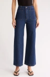 Rolla's Sailor True Rinse High Rise Flare Leg Ankle Jeans In Rinse Denim