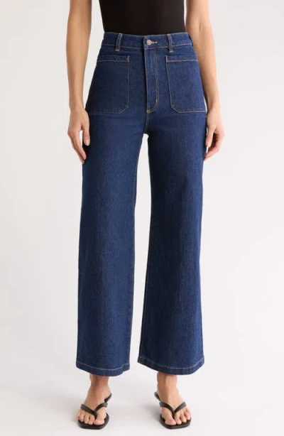 Rolla's Sailor True Rinse High Rise Flare Leg Ankle Jeans In Rinse Denim