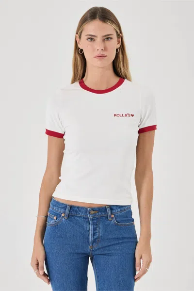 Rolla's Romantic Ringer Tee In White