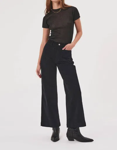 Rolla's Sailor Corduroy Wide Leg Jeans In Ash In Black