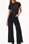 Rolla's Sailor Corduroy Wide Leg Jeans In Ash In Black