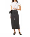 Rolla's Sailor Denim Midi Skirt In Black In Black