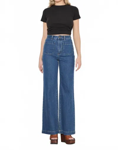 Rolla's Sailor Long Jean In Eco Ruby Blue Wash In Multi