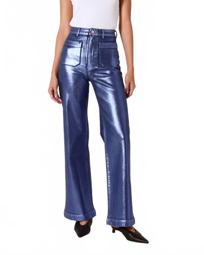 Rolla's Sailor Long Ruby Denim Wide Leg Pant In Blue Foil