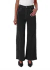 Rolla's Sailor Scoop Long Jeans In Blackblack Sand Eyelet In Black