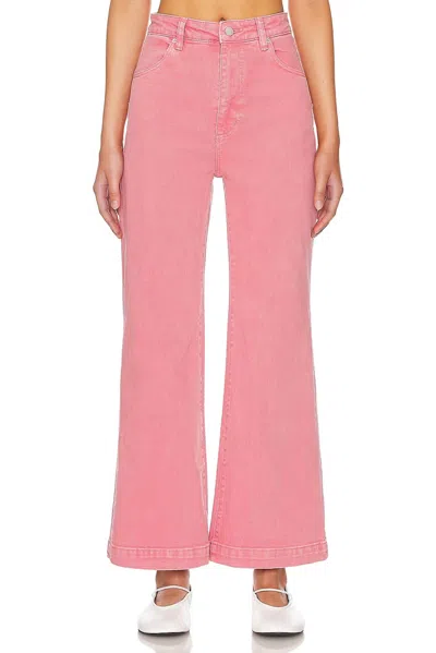 Rolla's Sailor Scoop Wide Leg Jeans In Rose In Pink