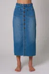 Rolla's Sailor Twilight Denim Maxi Skirt In Azure