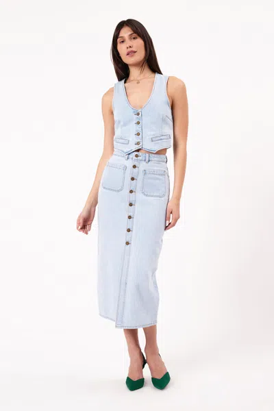 Rolla's Denim Midi Skirt In Light Vintage Blue