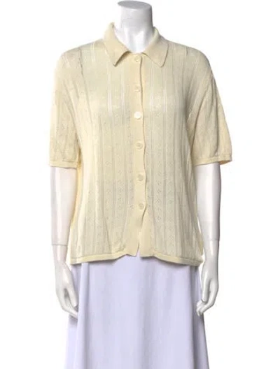 Pre-owned Rolla's Short Sleeve Button-up Top In Neutral