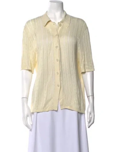 Pre-owned Rolla's Short Sleeve Button-up Top In Neutrals