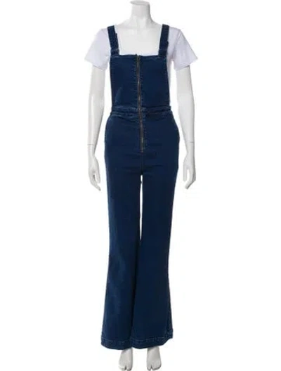 Pre-owned Rolla's Square Neckline Jumpsuit In Blue