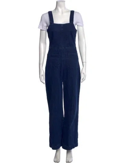 Pre-owned Rolla's Square Neckline Jumpsuit In Blue
