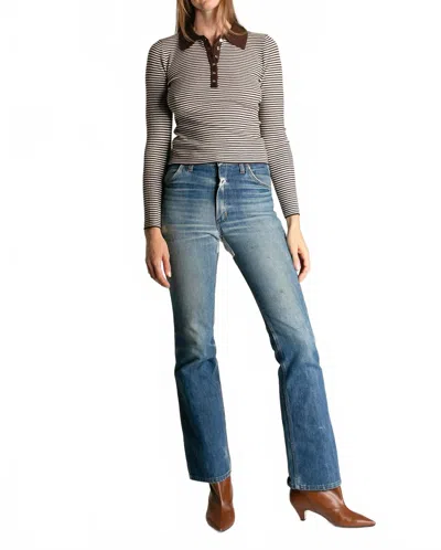 Rolla's Stripe Knit Top In Chocolate In Brown