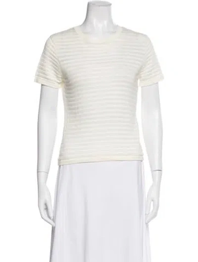 Pre-owned Rolla's Striped Crew Neck T-shirt In Neutral