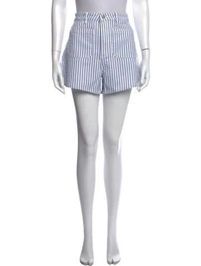 Pre-owned Rolla's Striped Mini Shorts In White