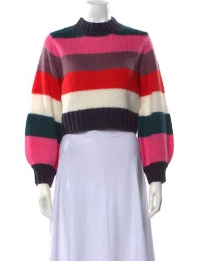 Pre-owned Rolla's Striped Mock Neck Sweater In Multi