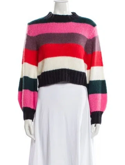 Pre-owned Rolla's Striped Mock Neck Sweater In Pink