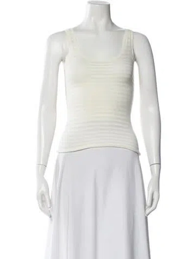 Pre-owned Rolla's Striped Scoop Neck Top In Gray