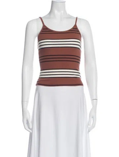 Pre-owned Rolla's Striped Scoop Neck Top In Neutral