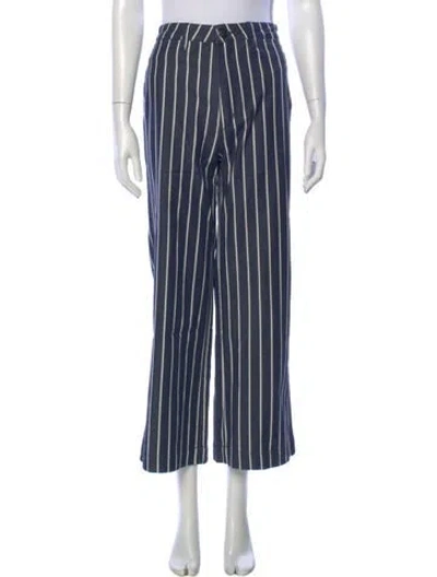 Pre-owned Rolla's Striped Wide Leg Pants In Blue