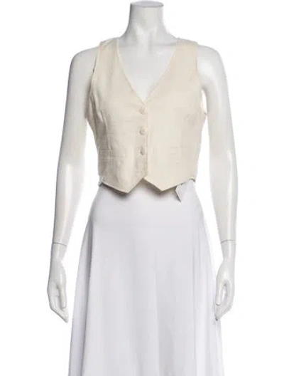 Pre-owned Rolla's V-neck Sleeveless Top In Brown