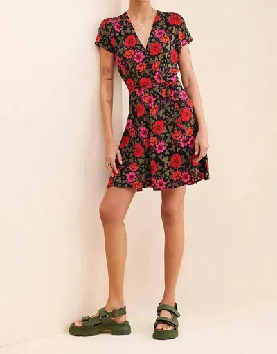 Rolla's Women's Cleo Wrap Mini Dress In Black, Red In Multi