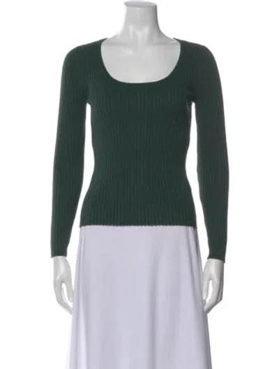 Pre-owned Rolla's Wool Scoop Neck Top In Green