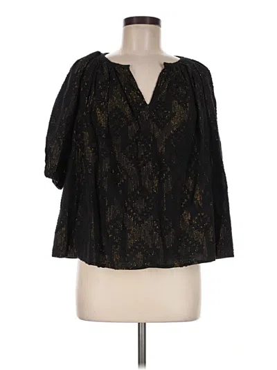 Pre-owned Roller Rabbit 3/4 Sleeve Blouse In Black