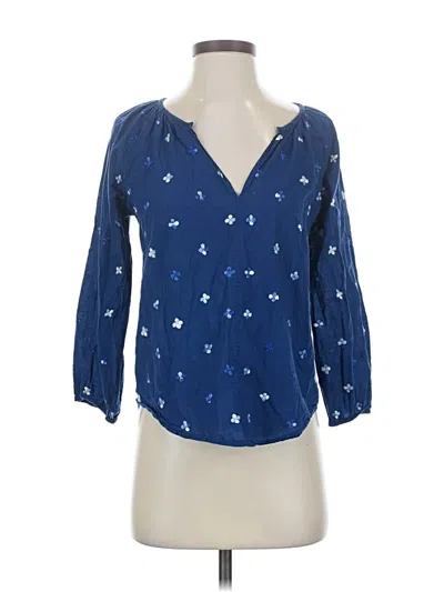Pre-owned Roller Rabbit 3/4 Sleeve Blouse In Blue