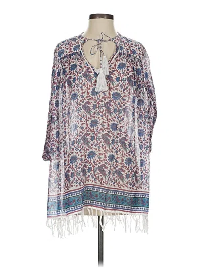 Pre-owned Roller Rabbit 3/4 Sleeve Blouse In Blue