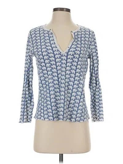 Pre-owned Roller Rabbit 3/4 Sleeve Blouse In Blue